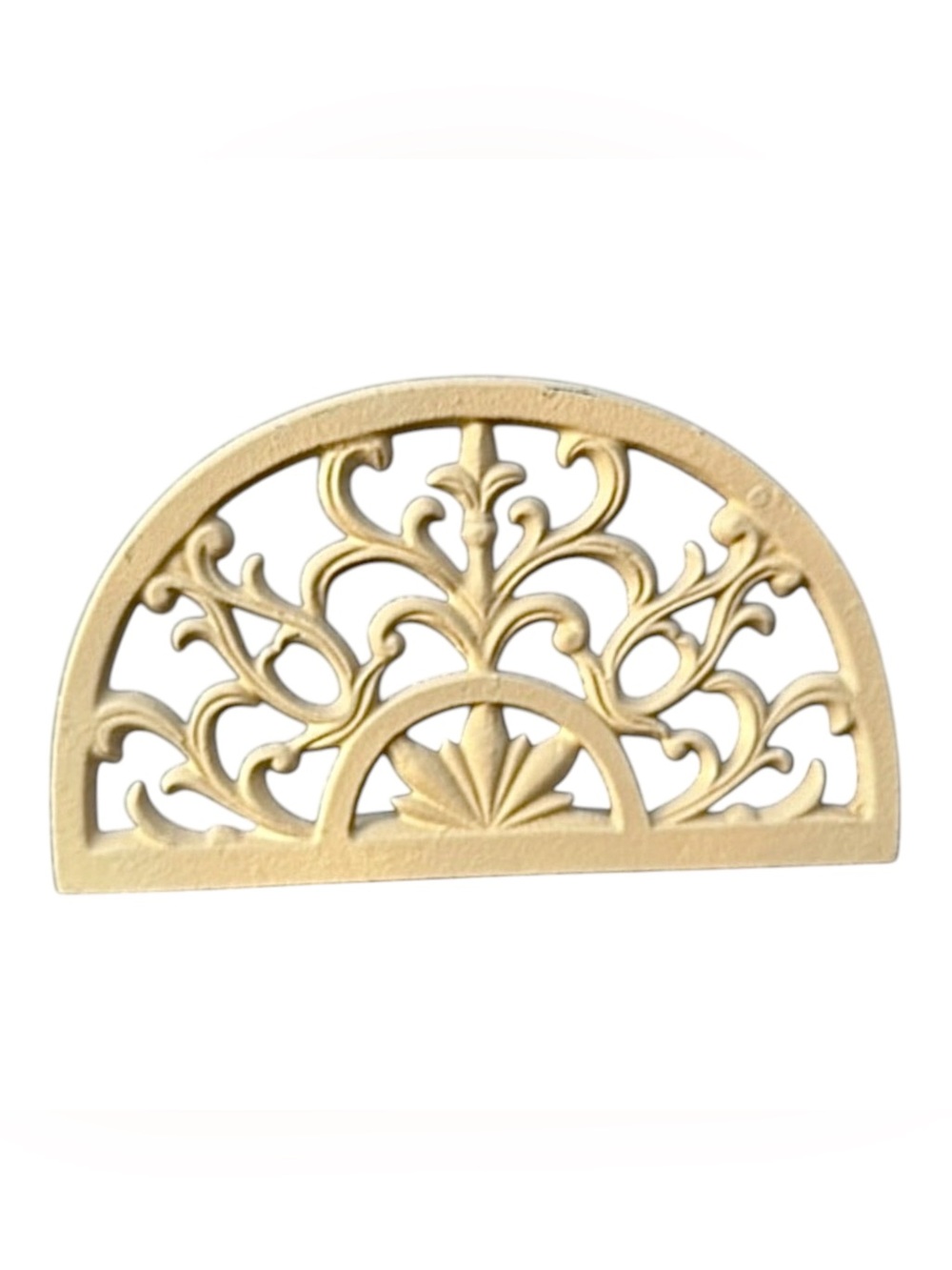 Cast iron door stopper vintage metal baroque scrolling  farmhouse cottagecore